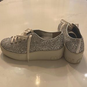 Miu miu glitter platform sneakers size 37.5(7.5 US)